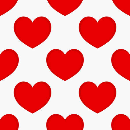 Red hearts seamless pattern. Vector illustration.のイラスト素材