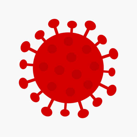 Coronavirus red symbol icon isolated. Vector illustration.のイラスト素材