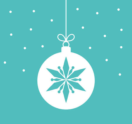 Christmas ball ornament on blue background. Vector illustration.のイラスト素材