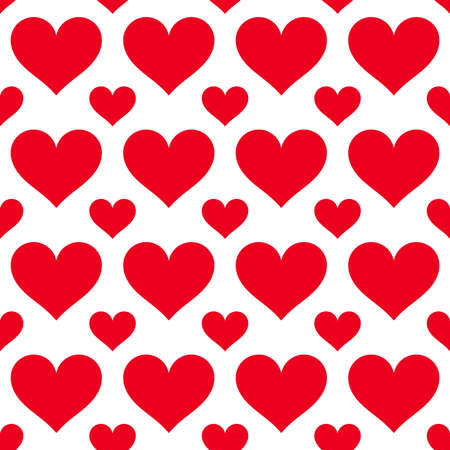 Red hearts seamless pattern background. Vector illustration.のイラスト素材