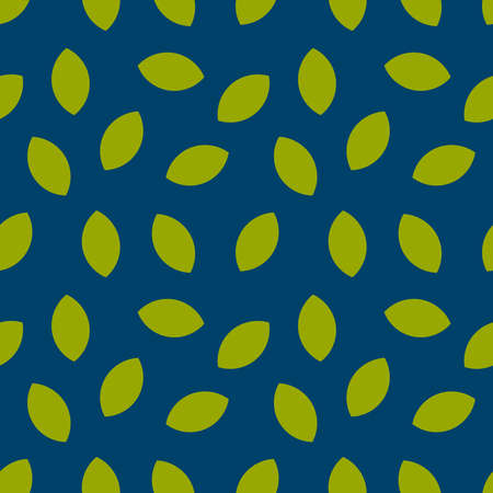 Green leaves dark blue pattern. Vector illustration.のイラスト素材