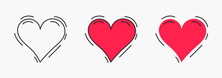 Beating hearts icons set. Vector illustration.のイラスト素材