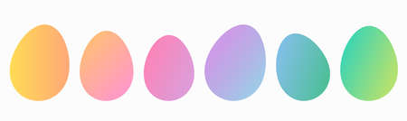 Easter eggs beautiful colorful collection. Pastel Easter eggs set of icons. Vector illustration.のイラスト素材