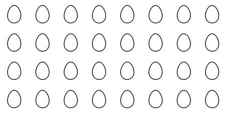 White outline eggs Easter seamless pattern. Vector illustration.のイラスト素材