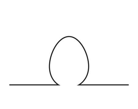Easter egg shape continuous line drawing art. Vector Easter illustration.のイラスト素材