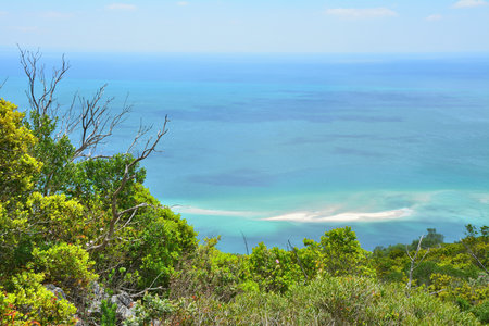 Atlantic Ocean coast view from Serra da Arabida, Portugal.の写真素材
