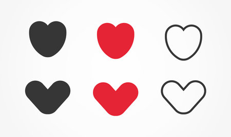 Hearts flat icons. Vector illustration.のイラスト素材