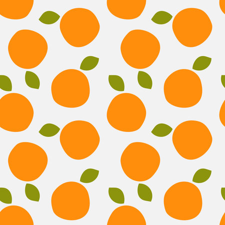 Oranges fruit seamless pattern. Vector illustration.のイラスト素材