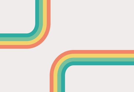 Retro colors lines background, banner template design. Vector illustration.
