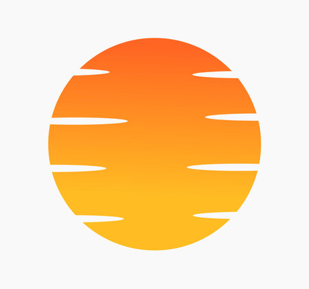 Sun icon symbol isolated on white background. Vector illustrationのイラスト素材