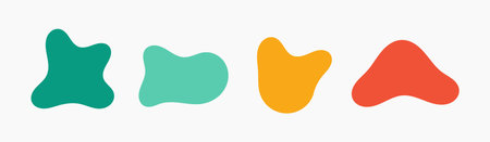 Flat design amoeba liquid banners isolated on white background. Vector illustration.のイラスト素材