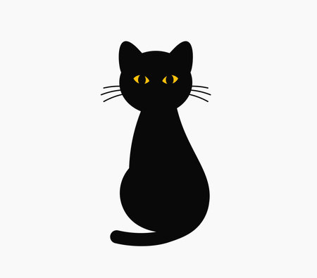 Black cat sitting icon. Vector illustration.のイラスト素材