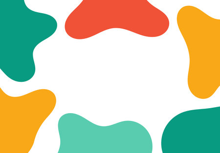 Colorful liquid stains creative flat design border background. Vector illustration.のイラスト素材