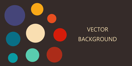 Circles retro colors dark flat design background. Vector illustration.のイラスト素材