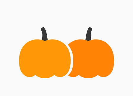 Two orange pumpkins icon. Vector illustration.のイラスト素材