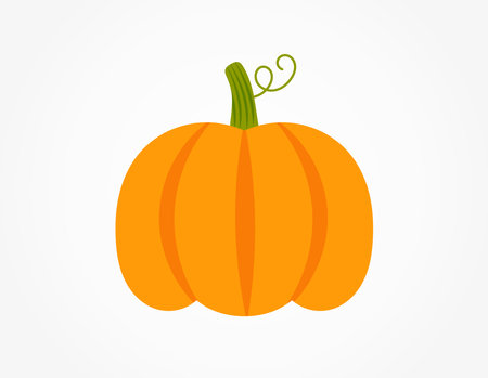 Orange pumpkin flat design icon. Vector illustration.のイラスト素材