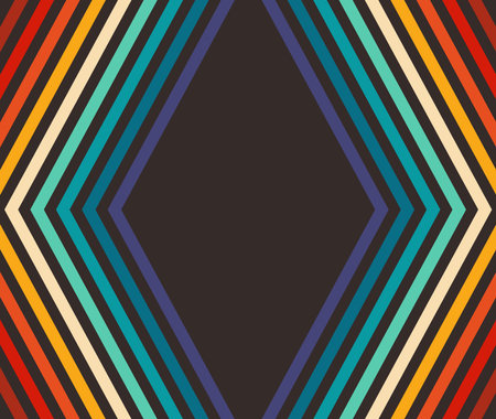Colorful retro stripes border background. Vector illustration.のイラスト素材
