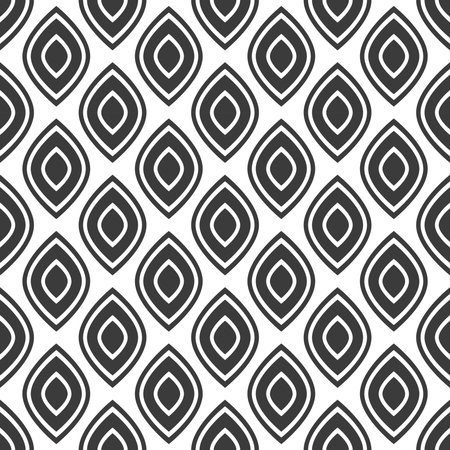 Abstract leaf shapes black and white seamless pattern. Vector illustration.のイラスト素材