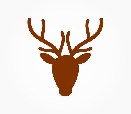 Reindeer head shape icon. Vector illustration.のイラスト素材
