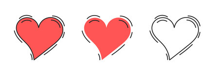 Beating hearts icons set. Vector illustration.のイラスト素材