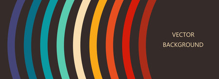 Colorful bow lines in retro colors background banner. Vector illustration.のイラスト素材