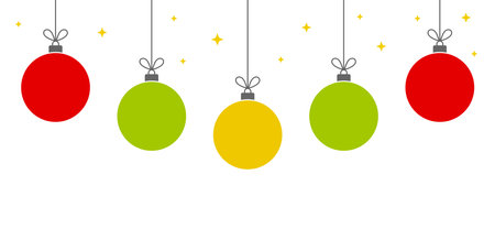 Christmas balls colorful decoration background. Vector illustration.のイラスト素材