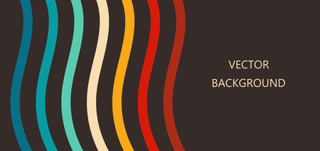 Colorful waves lines in retro colors background banner. Vector illustration.のイラスト素材