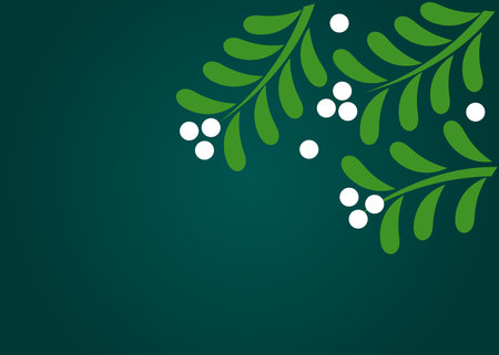 Mistletoe branches Christmas border background. Vector illustration.のイラスト素材