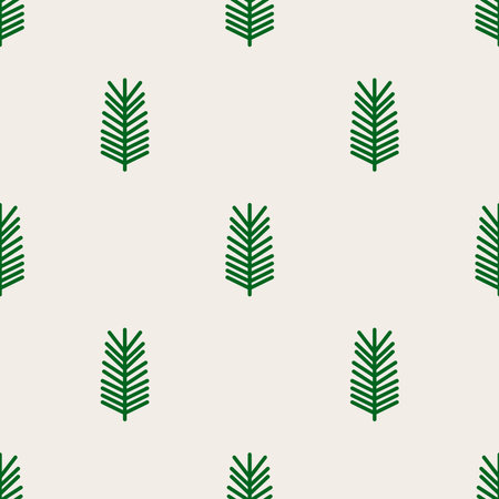 Christmas tree fir branches seamless minimal pattern. Vector illustration.のイラスト素材
