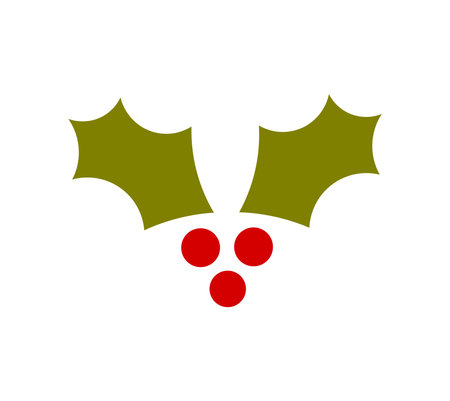Holly berry Christmas icon. Vector illustration.のイラスト素材