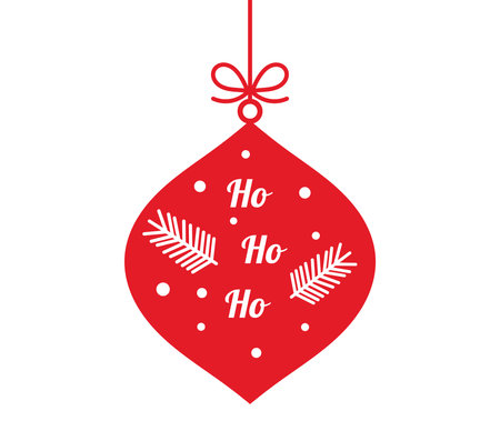Christmas ball hanging ornament isolated on white background. Vector illustration.のイラスト素材