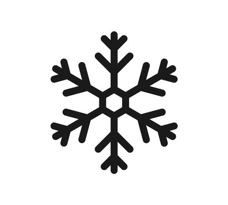Snowflake shape simple icon isolated on white background. Vector illustration.のイラスト素材