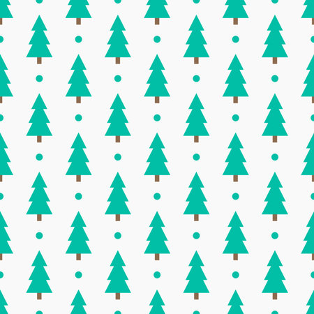 Christmas trees seamless winter forest pattern. Vector illustration.のイラスト素材