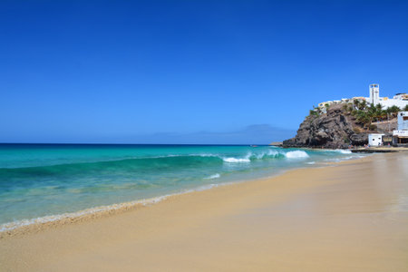 Morro Jable beach at Fuerteventura island,の写真素材