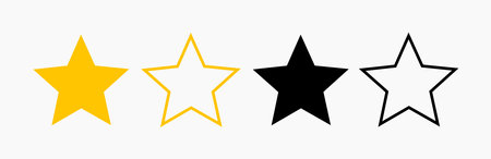 Stars set of icons. Outline star shapes. Vector illustration.のイラスト素材