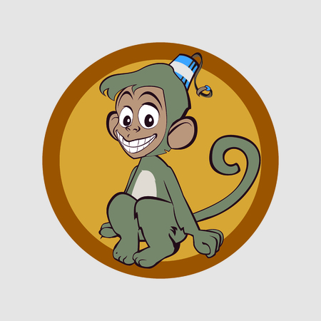 Very merry monkey expect trouble and smileのイラスト素材