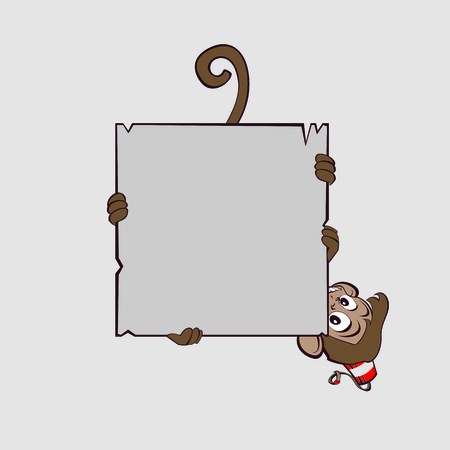 Monkey clings to scroll legs and trying not to fallのイラスト素材