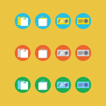 Collection of four different colored icons for printersのイラスト素材