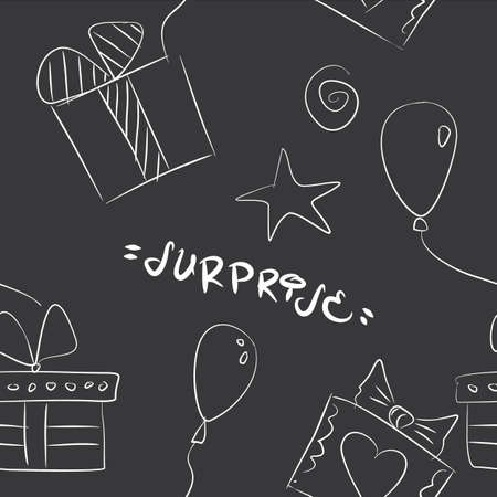 Joyful pattern of balls and gifts for the holidayのイラスト素材