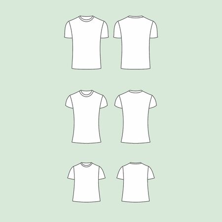 Set of vector t-shirt for men, women and childrenのイラスト素材