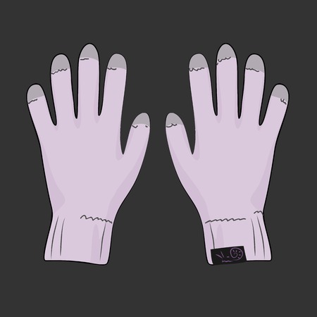 Pink touch screen gloves for young girl or modern womanのイラスト素材