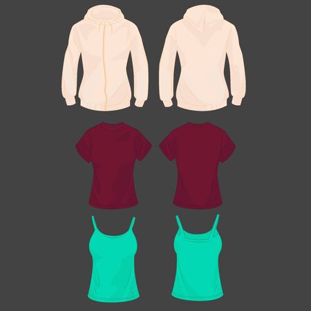 Set of clothing for woman. Trend clor marsala, peach and mintのイラスト素材