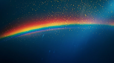 Colorful Rainbow in the Night Sky Generative AIの写真素材
