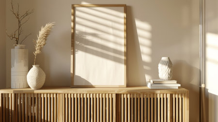 Minimalist Modern Interior Design with Natural Elements Generative AIの写真素材