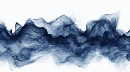 Abstract Blue Smoke Waves, Generative AIの写真素材