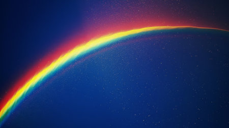 Stunning Rainbow Arc in the Night Sky, Generative AIの写真素材