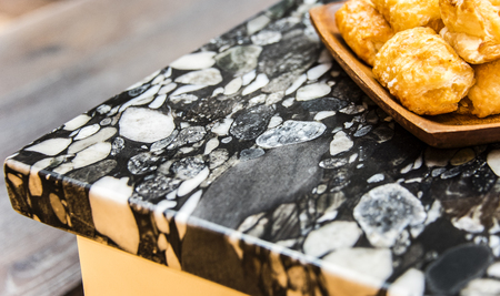 Picture of black and white kitchen interior worktopの写真素材