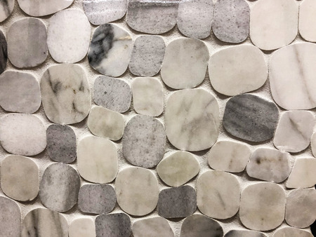 Mixed grey round stone mosaik tile with diferent stome size,can be used as wall and floor tile and...