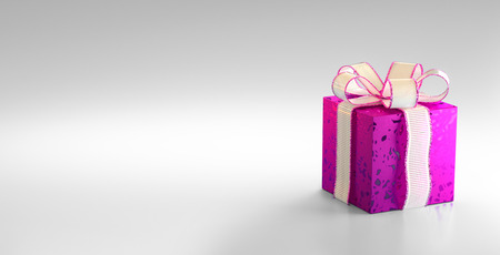 gift box on color backgroundの写真素材