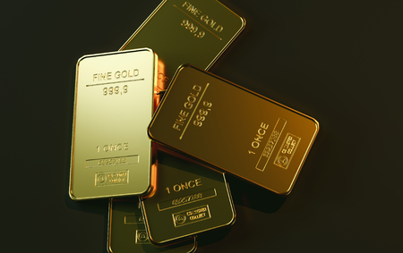 Gold bar close up shot. wealth business success concept